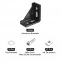 Uxcell 4set Inside Corner Bracket Gusset Kits 58x58x29mm 3060 Angle Connector For 3030 Series Aluminum Profile Black 16 X