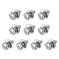 M2 5 X 5mm 304 Stainless Steel Phillips Pan Head Machine Screws Bolts Combine With Spring Washer And Plain Washers 10pcs 