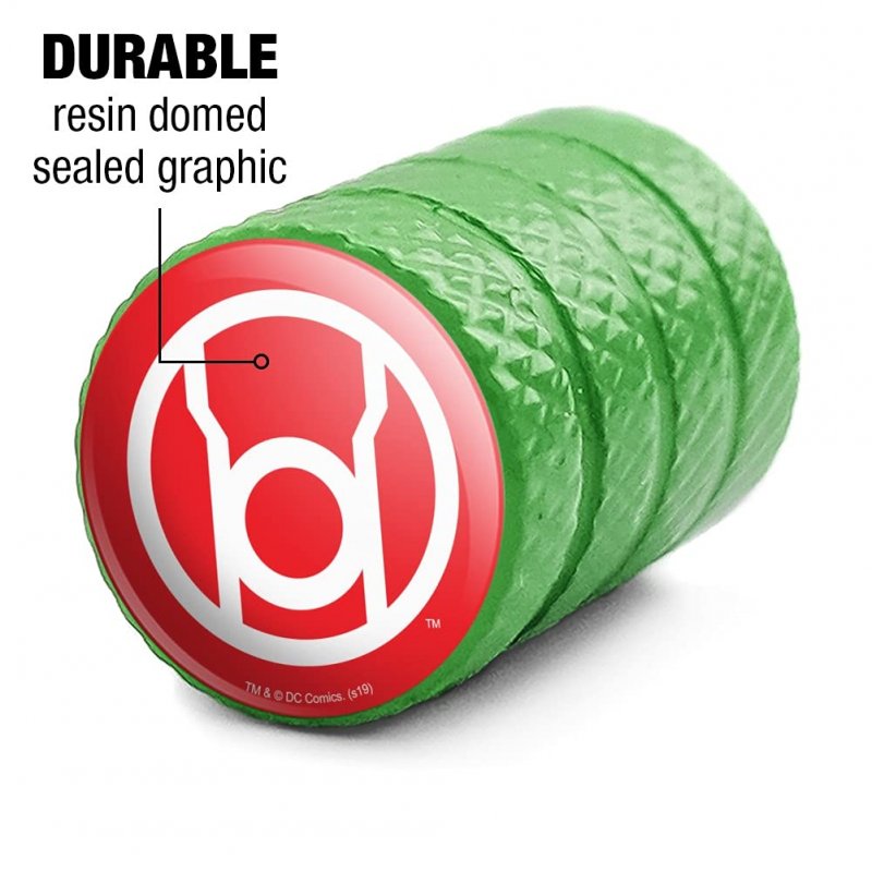 Green Lantern Blackest Night Red Logo Aluminum Valve Stem Caps For Motorcycle And Bicycle Tire Rims Set Of 2