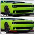 X Autohaux Pair Car Front Bumper Lip Lever Splitter Protector Red For Dodge Challenger Hellcat 2015-2021
