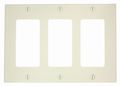 Leviton 80411-nt 3-gang Decora Gfci Device Wallplate Standard Size Thermoset Mount Light Almond 