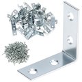 40 Pack L Bracket Corner Braces For Wood Shelves Furniture 1 5 X1 X0 Zinc-plated Steel Joist Right Angle Brackets With Screws 