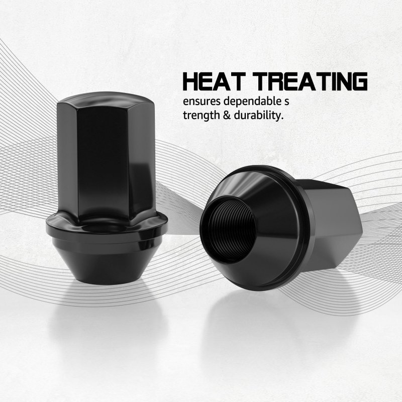 M14x1 5 Wheel Lug Nuts 24 Piece Black Acorn Seat 7 8 In Hex 60 Degrees Conical For Chevy Silverado Gmc Sierra 1500 Ford F 150