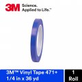 3m Vinyl Tape 471 4 In X 36 Yd Indigo 1 Roll Fine Line For Paint Masking Striping Color Separation And Complex Designs