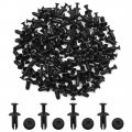 Uxcell 100pcs Black Car Plastic Push In Rivet Fastener Bumper Clips 5mm X 9mm 11mm