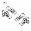 Uxcell Decorative Antique Right And Left Latch Hook Hasp Swing Arm Silver Tone 1 Set