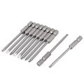 Uxcell 75mm Long 3mm Tip Width Magnetic Slotted Screwdriver Bits 10pcs