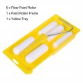 Paint Roller Kit 4 Inch 5xpaint Covers 1xpaint Frame Tray 8pcs