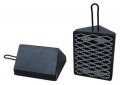 Wheel Chock Molded Rbr W Stl Grab Black 