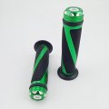 Okstno Universal Motorcycle Rubber Gel Handlebar Hand Grips For 7 8 Bar End Handle Bars Sports Bikes Green