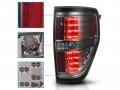 Amerilite Smoke Led Replacement Brake Tail Lights Set For 09-14 Ford F-150 Passenger And Driver Side