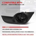 Auto Dynasty Oe Style Driving Fog Light Lamps With Bezel Switch Compatible Altima Sedan 13-15 Driver And Passenger Side Smoked