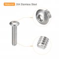 Uxcell 6-32x5 8 Button Head Socket Cap Screws 100pcs 304 Stainless Steel Fasteners Hex Bolts Full Thread Drive