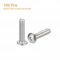 Uxcell 6-32x5 8 Button Head Socket Cap Screws 100pcs 304 Stainless Steel Fasteners Hex Bolts Full Thread Drive
