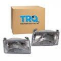 Driver And Passenger Side Headlight Assembly Set Hla95284 For 92-96 Ford Bronco 92-97 F150 F250 97 Hd F350 Chrome Housing 