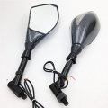 Smt-integrated Led Turn Signals Side Mirrors Compatible With Cruiser Chopper Carbon M10 Bolts Screw New B075vlpybf