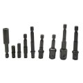 Usonline9 9pcs Socket Adapter Set Drill Bits Hex Impact Driver Tools To 1 4 3 8 1 2 Shank