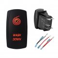 Bacautoparts Orange Backlit Rocker Switch 5pin On-off Laser Etched Toggle For Car Marine Boat Dashboarda Washdown