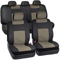 Bdk Black Beige Synthetic Leather Seat Covers For Car Suv Van Affordable Pu Vinyle Replacement 