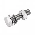 Uxcell M8 X 30mm Hex Head Screws Bolts Nuts Flat Lock Washers Kits 304 Stainless Steel Fully Thread Hexagon 10 Sets