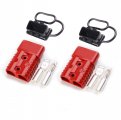 175amp Anderson Compatible 2 Pole Power Connector Plug Red W Terminals For 1 0 Awg Wire Housing 4 Terminal Pins Dust Covers 