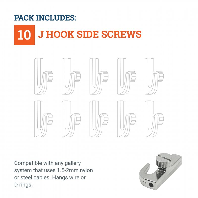 Adjustable Hooks For Gallery Picture Hanging System Fits Nylon Cords Or Steel Cables 10 Pack