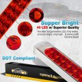Partsam 17 Inch 40 Led Red Trailer Light Bar Waterproof Sealed Utility Truck Rv Pickup Stop Tail Third 3rd Brake Marker