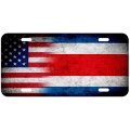 Aluminum License Plate Flag Of Costa Rica Rican Rustic Usa 