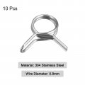 Uxcell Double Wire Spring Hose Clamp 10pcs 304 Stainless Steel 6 5mm Inner Dia Fit 7 2mm-7 8mm Od Fuel Line Silicone Tube Clips