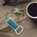 Graphics More Flock Of Rainbow Birds Flying In Pattern Keychain Rectangle Chrome Plated Metal Bottle Cap Opener