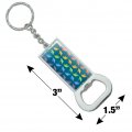 Graphics More Flock Of Rainbow Birds Flying In Pattern Keychain Rectangle Chrome Plated Metal Bottle Cap Opener