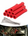 Spark Plug Wire Heat Shield Boots Protector Sleeve 2500 Degree Cover Wrap 6 Inch For Sbc Bbc 350 454 8pcs With 16pcs Stainless 
