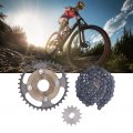 Oukens Sprocket Crankset Chain Set Metal Steel 420 14 Tooth H Hole 12x17mm 36 76 Link For Bike Motorcycles Modifications