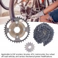 Oukens Sprocket Crankset Chain Set Metal Steel 420 14 Tooth H Hole 12x17mm 36 76 Link For Bike Motorcycles Modifications
