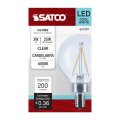 Satco S21201 3w G16 5 Led Filament Lamp Clear Candelabra Base 4000k Cool White 200 Lumens 120v 25w Incandescent Equivalent Wet