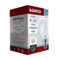 Satco S21201 3w G16 5 Led Filament Lamp Clear Candelabra Base 4000k Cool White 200 Lumens 120v 25w Incandescent Equivalent Wet