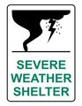 Compliancesigns Plastic Severe Weather Shelter Sign 10 X 7 In With English Text White 