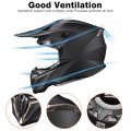Ahr Offroad Full Face Motorcycle Helmet Motocross Dirt Atv Dot Matte Black L