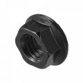 Uxcell M5 Serrated Flange Hex Lock Nuts Carbon Steel Black Oxide Finished 100pcs