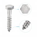 Uxcell Hex Lag Screws M6 X 30mm 304 Stainless Steel Half Thread Self-tapping Bolts For Wood Screw 25pcs