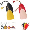 Esamploe 4pcs Creative Pull-out Cute Large-capacity Car Key Case And Exquisite Ring Pu Leather Protective Car Sleeve In 4 