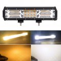 Auxtings 12 Inch 180w Led Strobe Light Bar White Amber Flash Triple Row 5500lm Flood Spot Combo Off Road Lights