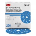 3m Hookit Blue Abrasive Discs 36162 Multi-hole 5 In 220 Grade Pack Of 50 Virtually Dust-free For Auto Sanding Body Repair