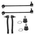 6 Pcs Front Suspension Kit Outer Tie Rod Ends Sway Bar Link Ball Joint For Hyundai Santa Fe 2001 2012 Kia Sorento 2011 No 