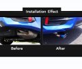 Stainless Steel Blue Burnt Muffler Exhaust Tip Finisher Compatible With 2016-2020 Honda Civic