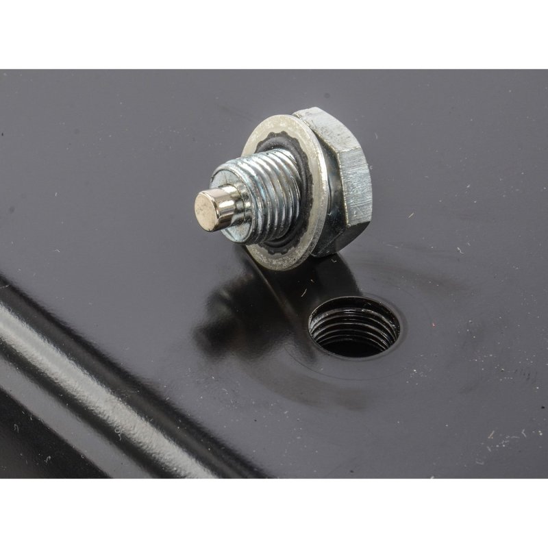 428011 Chrome Plated Stock Depth Transmission Pan For Ford With Cooling Fins And Magnetic Drain Plug Stainless Steel Hardware