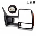 Aintier Towing Mirror Compatible With 2007-2017 For Toyota Tundra Tow Power Adjusted Heated Turn Signal Light Black Housing