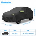 Uxcell For Toyota Yaris Cross 2021-2023 Cover Waterproof Car Outdoor Full All Weather Protection Rain Sun With Zipper Black