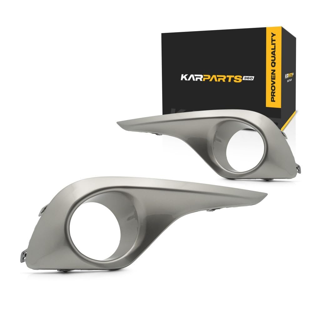 Fog Light Moldings For Toyota Highlander 2011 2012 2013 Front Driver And Passenger Side Pair Silver Replaces To1039154