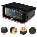 Tire Pressure Monitoring System Wireless Tpms Monitor 0-198psi 433mhz Black Rv With 4 Sensors Lcd Display Auto Sleep Mode Easy